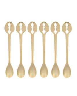 סט 6 כפיות מוקה KISS זהב 24K