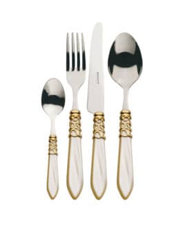 מערכת סכו״ם 24 חלקים MELODIA שנהב + זהב מלא