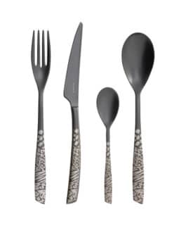 RIVIERA ANIMALIER מערכת סכו״ם שחור מט