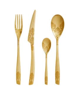 RIVIERA DEVORE מעוטר – מערכת סכו"ם זהב מט