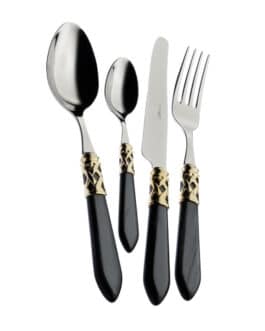 מערכת סכו״ם ALADDIN שחור + טבעת זהב